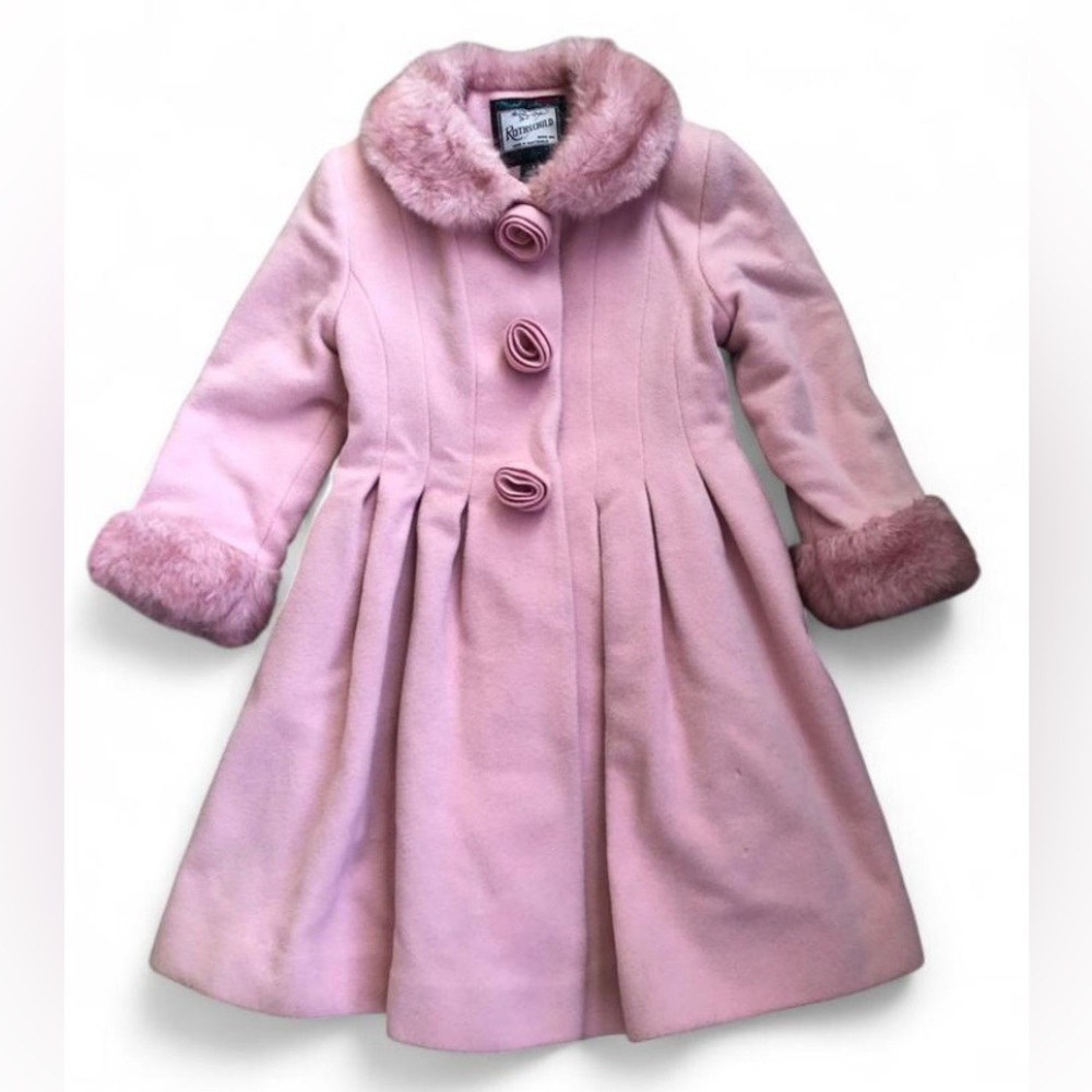 Rothschild Kid’s Pink Coat 80% wool Size 4